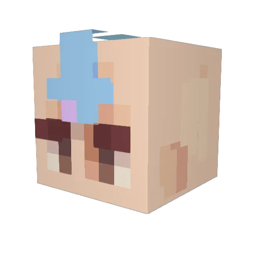 Airbenders Minecraft avatar head, 3D render
