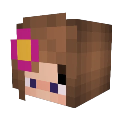 Airbernde Minecraft avatar head, 3D render