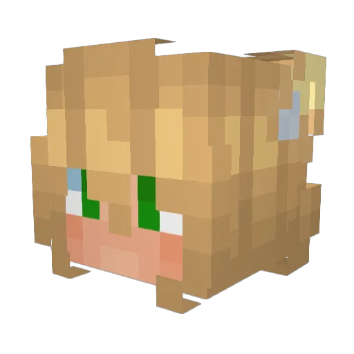 Airi03TK Minecraft avatar head, 3D render