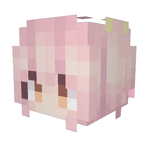 AiriMoiro Minecraft avatar head, 3D render