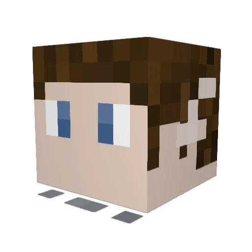 Airlequin Minecraft avatar head, 3D render