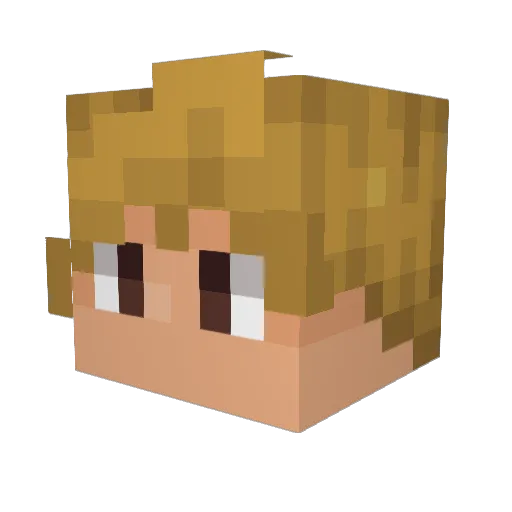 Airodene Minecraft avatar head, 3D render