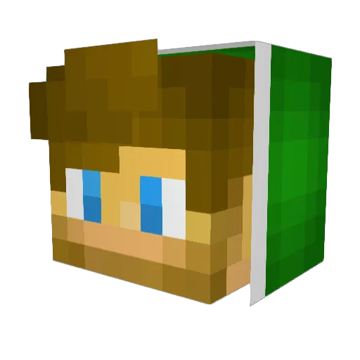 Aironex Minecraft avatar head, 3D render