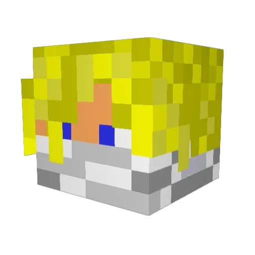 Aironne Minecraft avatar head, 3D render