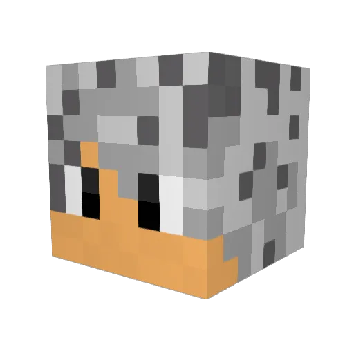 Aironux Minecraft avatar head, 3D render