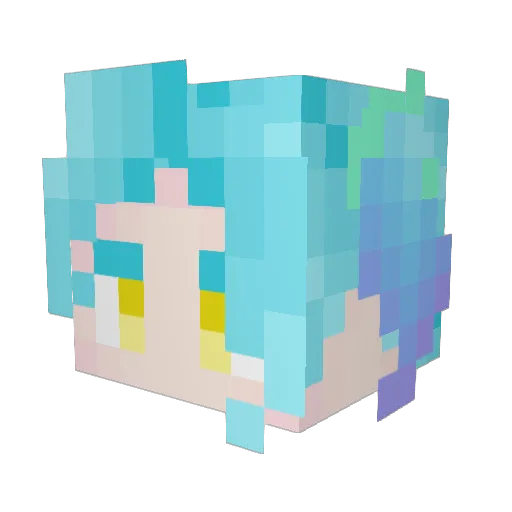 Airoposel Minecraft avatar head, 3D render