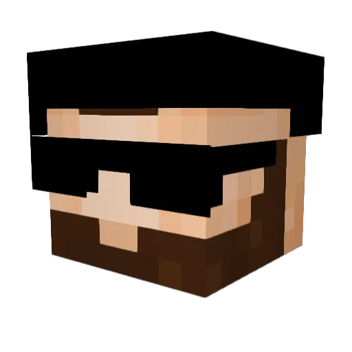 Airportz Minecraft avatar head, 3D render