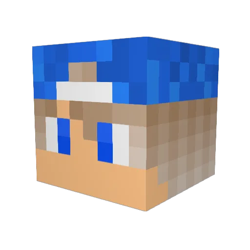 AisakaTiga Minecraft avatar head, 3D render