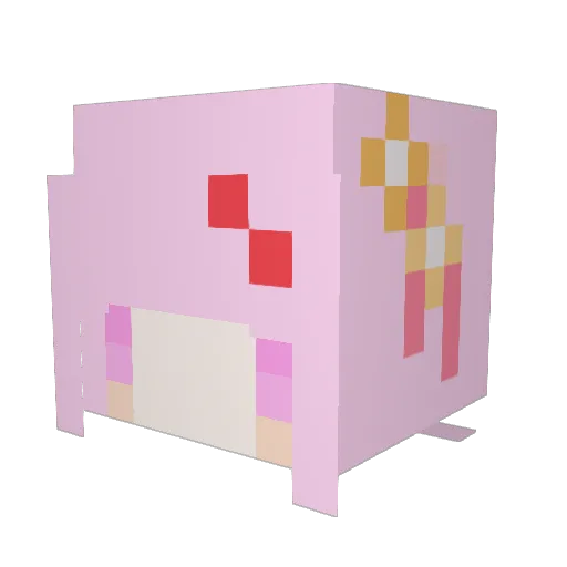 Aisawa_Sumire Minecraft avatar head, 3D render