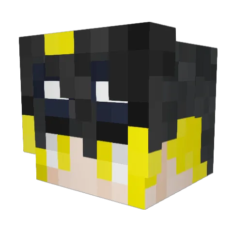 Aischii Minecraft avatar head, 3D render