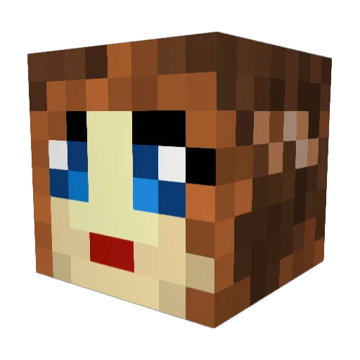 Aiselaino Minecraft avatar head, 3D render