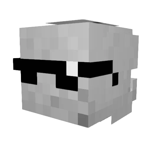 Aisers Minecraft avatar head, 3D render
