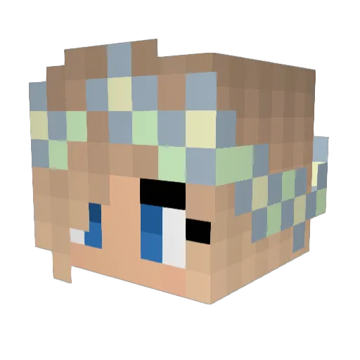 AishaMi Minecraft avatar head, 3D render