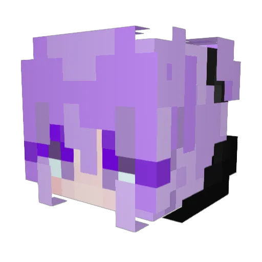 Aishte Minecraft avatar head, 3D render