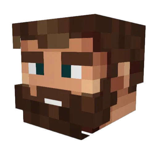 Aishuro Minecraft avatar head, 3D render