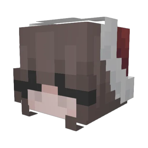 Aisliing Minecraft avatar head, 3D render