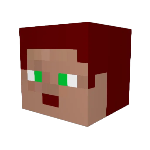 Aislin3 Minecraft avatar head, 3D render