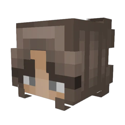 Aisomi Minecraft avatar head, 3D render