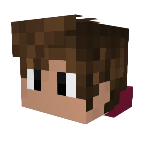 Aisutaiga Minecraft avatar head, 3D render
