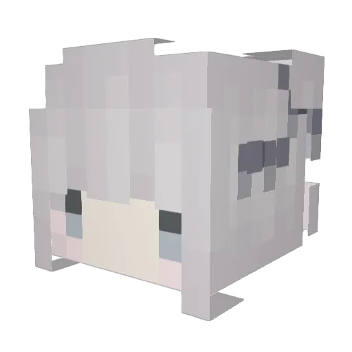 Aiteina Minecraft avatar head, 3D render