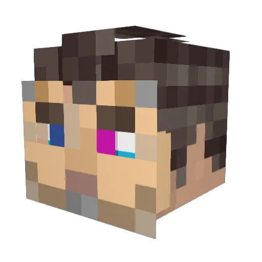 Aitticboy Minecraft avatar head, 3D render