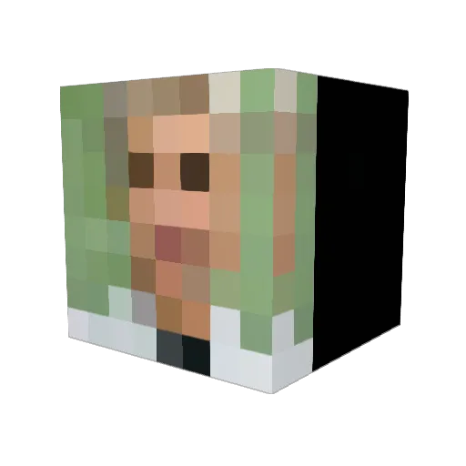AivenGog Minecraft avatar head, 3D render