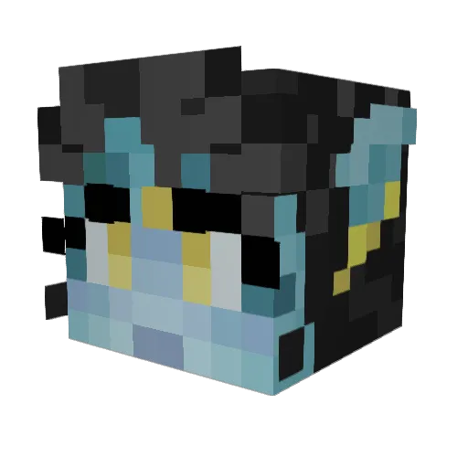 Aivraa Minecraft avatar head, 3D render