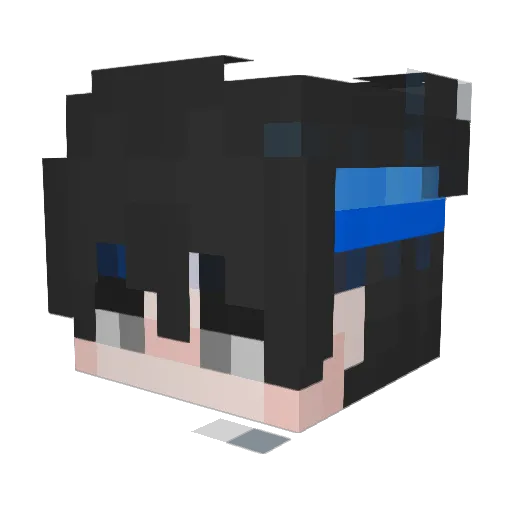 Aivy_TV Minecraft avatar head, 3D render