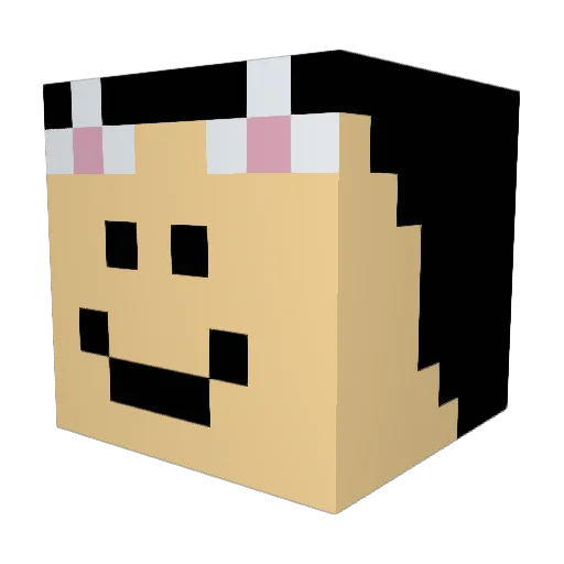 Aiwiloo Minecraft avatar head, 3D render