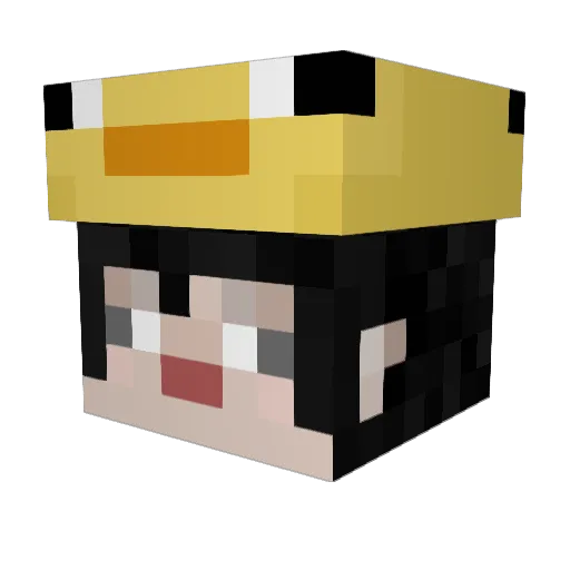 Aixiu Minecraft avatar head, 3D render