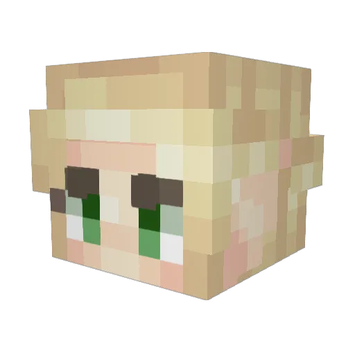 Aiyonaa Minecraft avatar head, 3D render