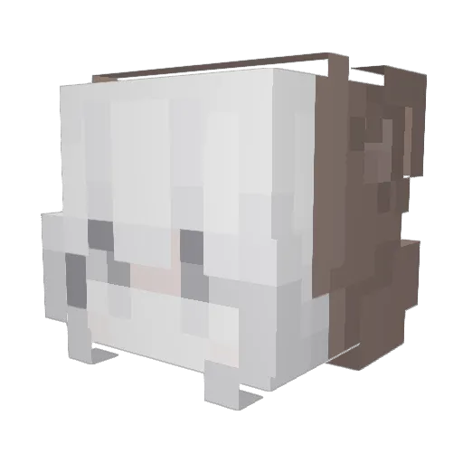 Aiyu Minecraft avatar head, 3D render