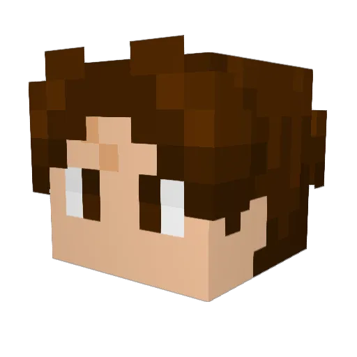 Aizaakku Minecraft avatar head, 3D render