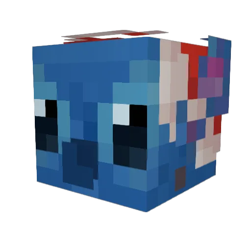 Aizanek Minecraft avatar head, 3D render