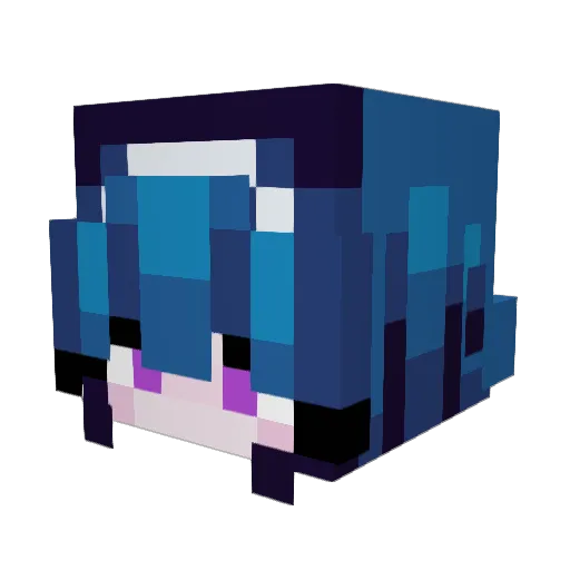 Aizennn Minecraft avatar head, 3D render