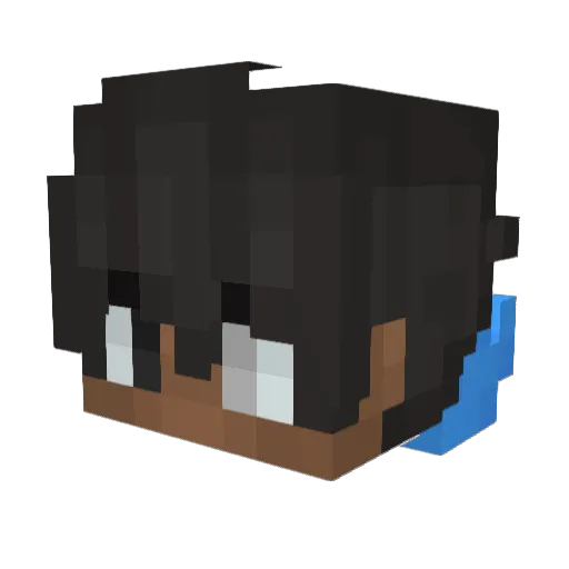 Aizenshi Minecraft avatar head, 3D render