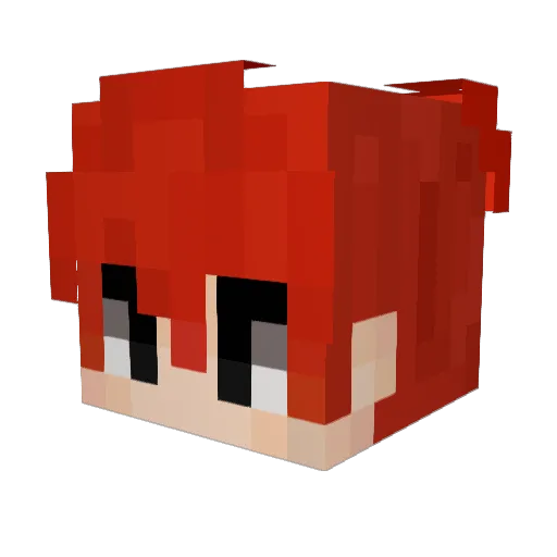 Aizuri Minecraft avatar head, 3D render