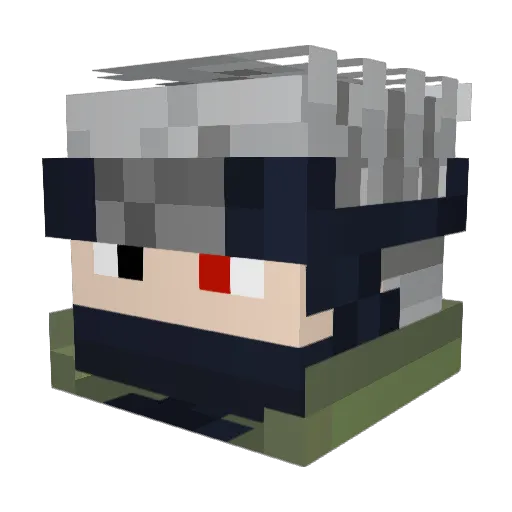 Aizuru_ Minecraft avatar head, 3D render