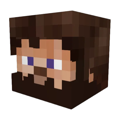 Aizus Minecraft avatar head, 3D render