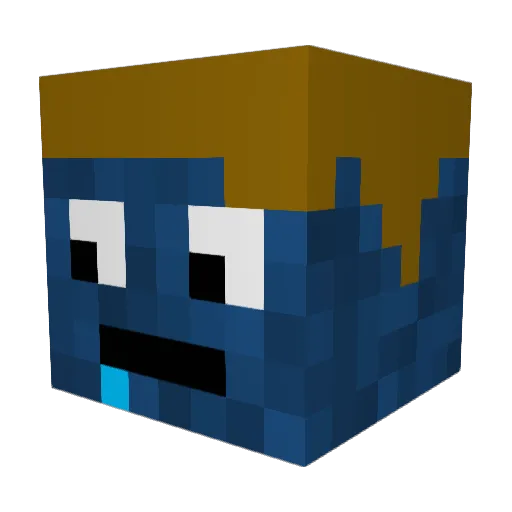 AjTheBRUH Minecraft avatar head, 3D render