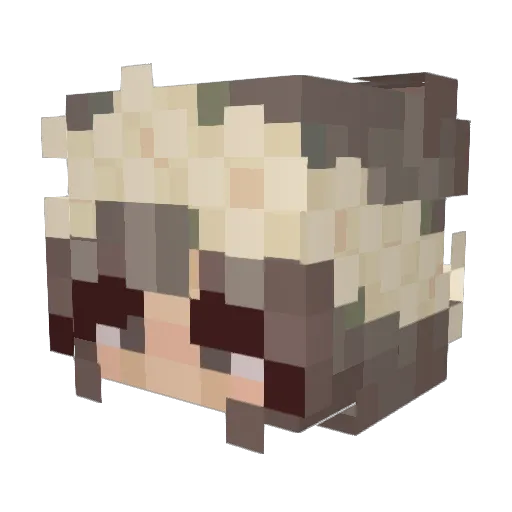 Aj_Chan0130 Minecraft avatar head, 3D render