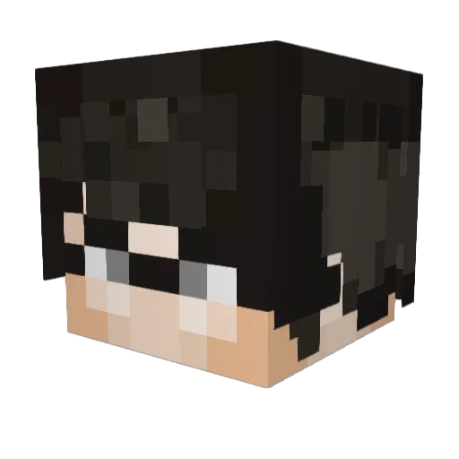 Ajar_ Minecraft avatar head, 3D render