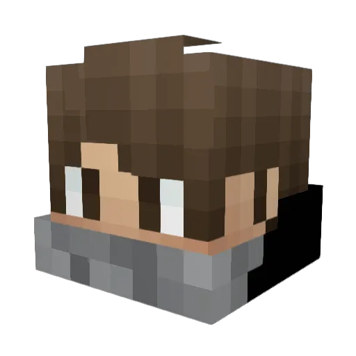 Ajckr Minecraft avatar head, 3D render