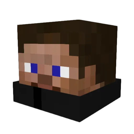 Ajde_Luffarn Minecraft avatar head, 3D render