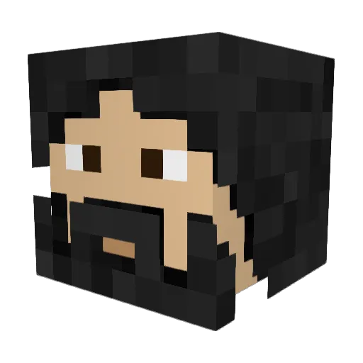 Ajhazlin Minecraft avatar head, 3D render