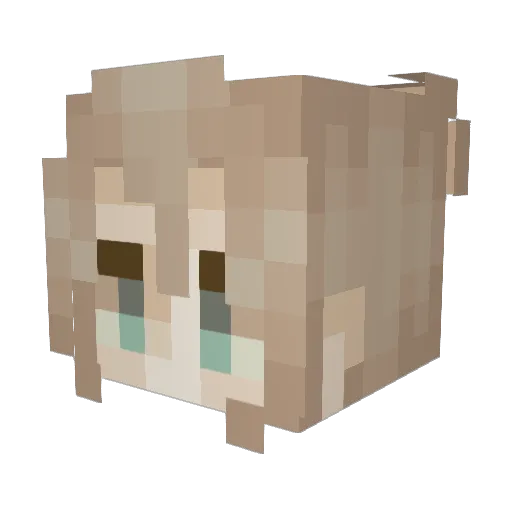 AjiPon_iru Minecraft avatar head, 3D render