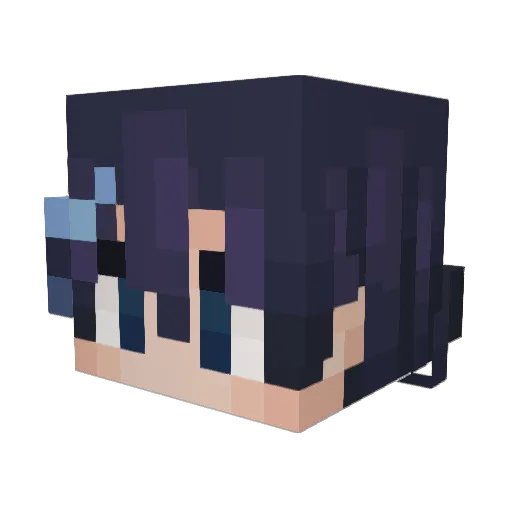 Ajikafin Minecraft avatar head, 3D render
