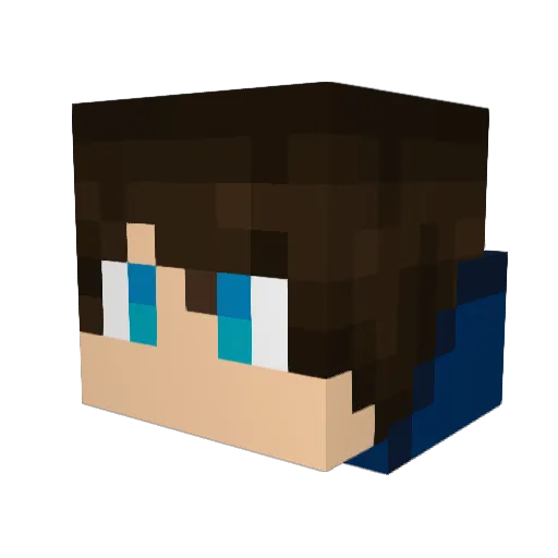 Ajjpjc Minecraft avatar head, 3D render