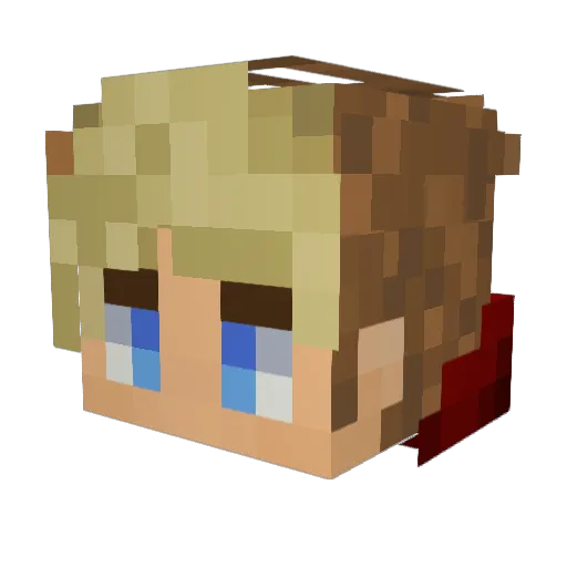 Ajolololo Minecraft avatar head, 3D render