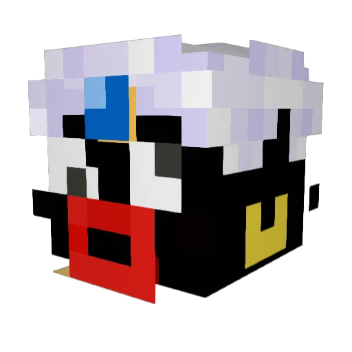Ajonstott Minecraft avatar head, 3D render